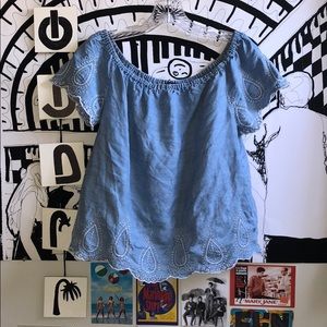 Forever 21 off the shoulder denim top